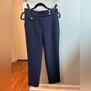 Veronica Beard Renzo pants in Navy, size 2. Silver Buttons